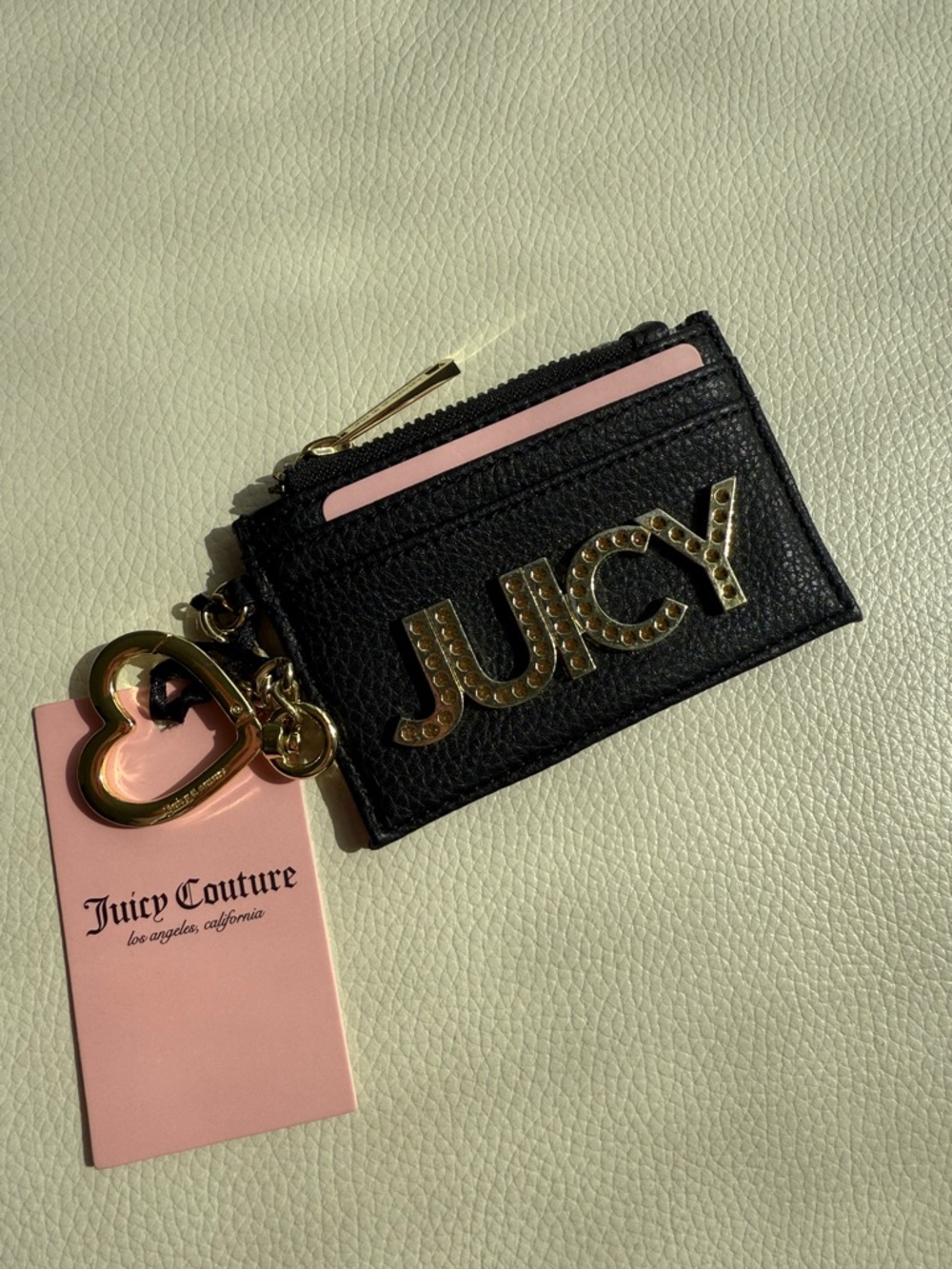 Juicy Couture Black Cardholder with Gold Stud Logo